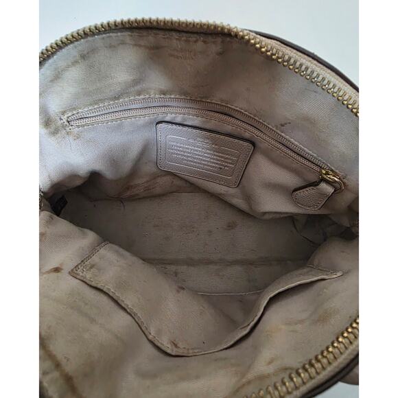 COACH Cross Grain Leather Mini Cora Dome Satchel Colorblock  Coach Mini Cora Domed Satchel - Gray Birch/Chalk